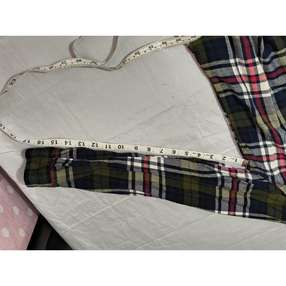 American Eagle Shirt Womens Large Green Plaid Button Up Long Sleeve Flannel SOFT - Picture 12 of 13